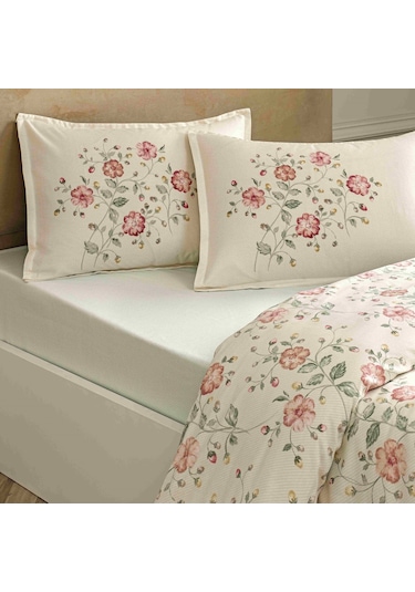 Linens Sc Allday Fleur Nevresim Takımı Çift Kişilik Krem Krem
