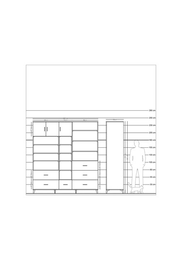 Kronos Dolap 17 Raflı 6 Çekmeceli 3 Kapaklı 220x59x243 Çam-çam/aytaşı Atlas Çam/aytası