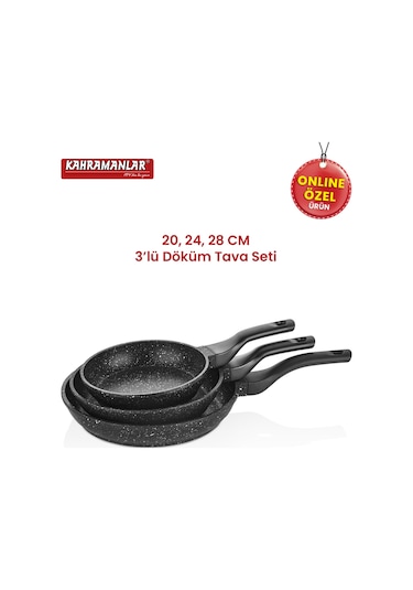 Kahramanlar Helegra 3 Lü Döküm Tava Seti