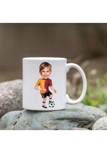 Kişiye Özel Bardak - Karikatür Bardak - Sarı Kırmızı Bardak Beyaz