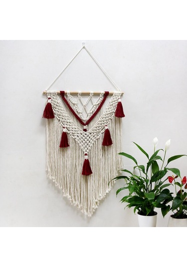 Homyl Makrome Duvar Asılı Goblen Püskül Ev Yatak Odası Dekor