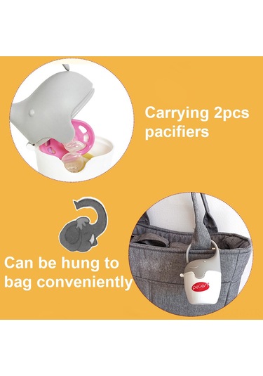 Geeroyoo Bebek Emzik Saklama Kutusu, Taşınabilir, Toz Geçirmez, Beyaz, Askılı, 13.5x8cm