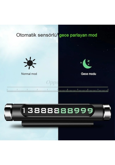 Araba Park Numaratörü Led Işıklı Gizlenebilir Telefon Numarası