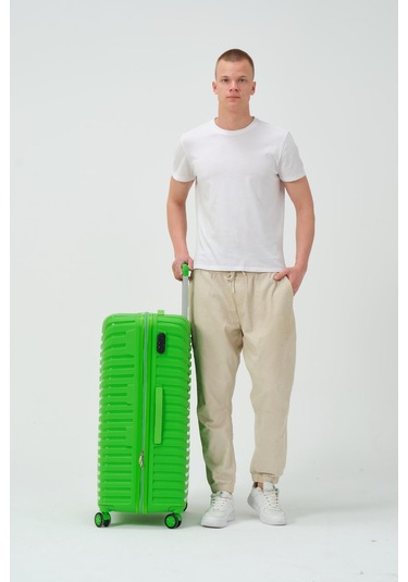 Keo-plus Yeşil Büyük Boy Silikon Kırılmaz Pp Valiz Yeşil