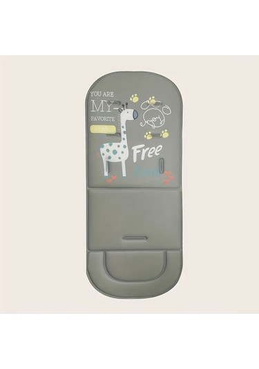 Primepickings Mavi Tek Parça Nefes Alabilir Bebek Arabası Koltuğu Yastığı Çok Renkli Zürafa Desenli