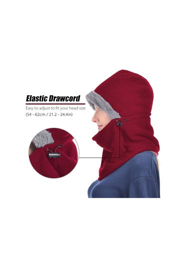 Moveevo Kış Sporları İçin Rüzgar Geçirmez Ve Sıcak Tutan Tam Yüz Maskeli Şapka - Mavi Mavi