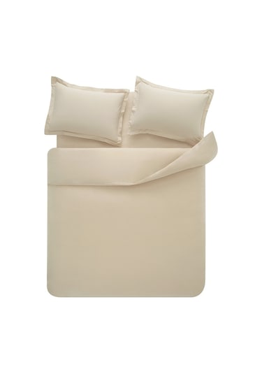 Puffy Naturalis Çift Kişilik Ranforce Yıkamalı Nevresim Takımı Bej