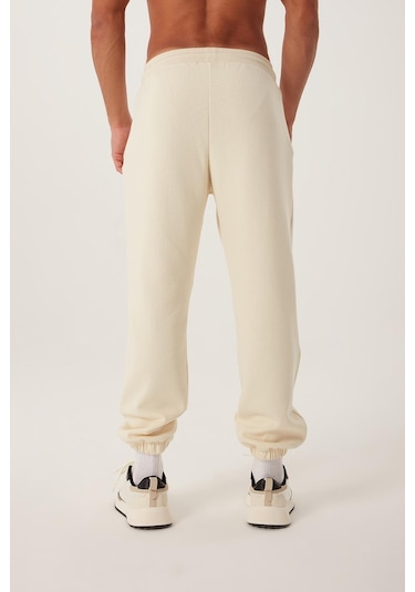 Polo State Erkek Jogger 3 İplik Eşofman Altı Ekru