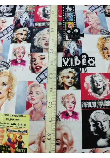 Film Şeritli Marilyn Monroe Desenli Dijital Baskılı Kumaş