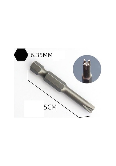 Yihemaoyi 5 Adet Özel Şekilli Tornavida Seti 50mm U Şeklinde Y Tipi Üçgen İç Çapraz Üç Noktalı Tornavida Bit Aracı