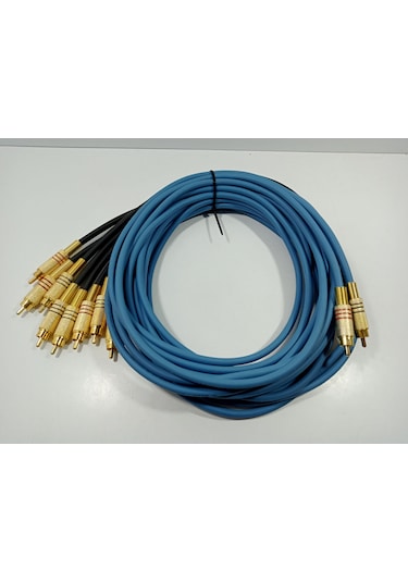 Amfi Rca Kablosu El Yapımı 2 Giriş 8 Çıkış %100 Bakır Rca- 5 Mt