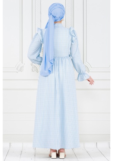 Pötükare Fırfır Detaylı Eda Elbise-bebe Mavi-3987-bebe Mavi Bebek Mavisi