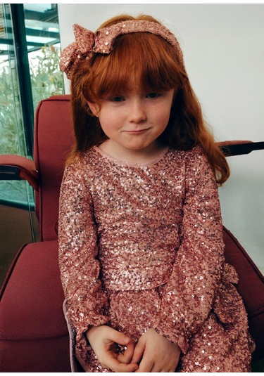 Mayoral Abel&lula Kız Çocuk Uzun Kol Pullu Elbise Pembe