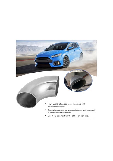 Wezone Stainless Steel Exhaust Elbow - 44mm 1.75" Od, 90 Derece, Dayanıklı, Korozyona Dayanıklı, Doğrudan Değiştirme