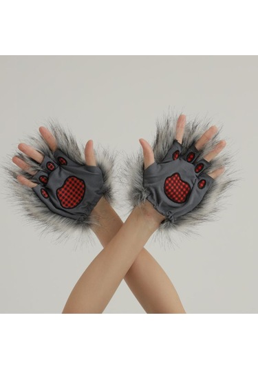 Kedi Pençesi Eldivenleri Cosplay Hayvan Pençesi Parmaksız Eldivenler Therians Pençesi Kürk Kostümü