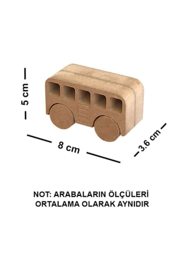 Ahşap Oyuncak 6 Araba Seti 6 Boya Seti Ve Fırça Hediyeli