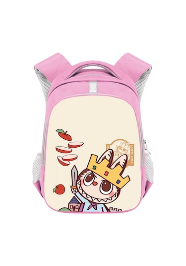 Bubblemall, İlkokul Öğrencileri İçin Şık Ve Büyük Kapasiteli Çift Omuzlu Çocuk Çantası, Moda Ve Rahat Tasarım Mor - Kırmızı