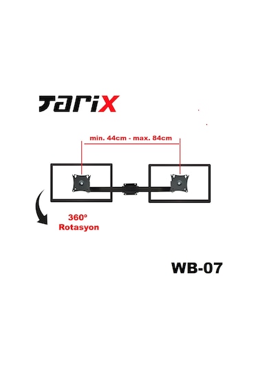 Tarix Wb-07 İkili Monitör Duvar Askı Aparatı