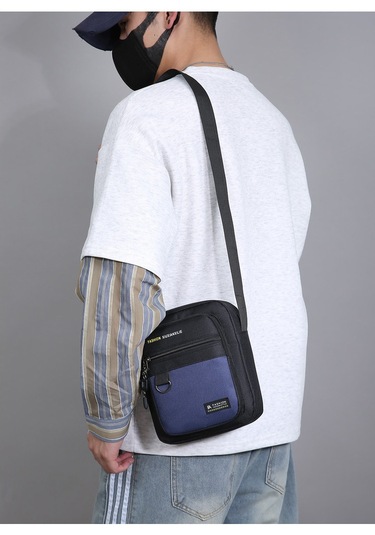 Uıowoo Erkek Omuz Çantası Harfli Ve Metal Halkalı Spor Ve Bisiklet Tek Askılı Sırt Çantası Mavi