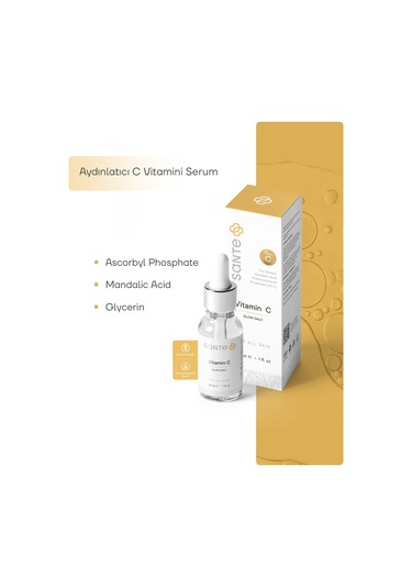 Sante Plus Aydınlatıcı ve Renk Tonu Eşitleyici Vitamin C Serum 30 ML