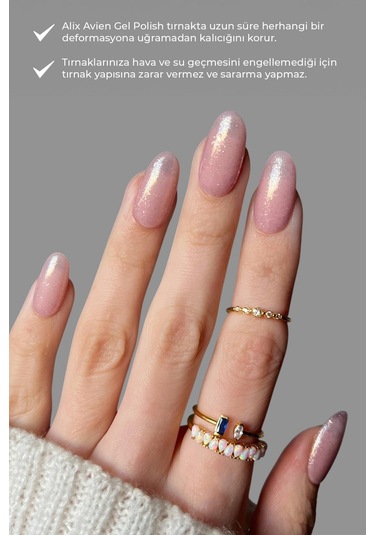 Alix Avien Işıltılı Açık Pembe Kalıcı Oje 53-yoğun Renk Veren Jel Oje 12 Ml-nail Uv Gel Polish 53