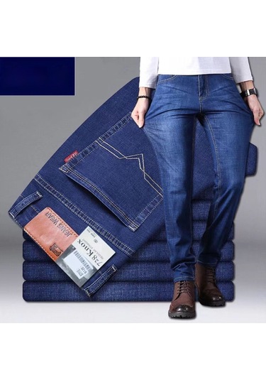 2025 Yaz Yeni Erkek Kot Pantolonları Mavi 009