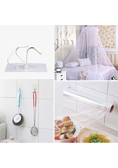 Berev Askı Askılık 5 Adet Güçlü Şeffaf Duvar Askısı Askılığı Yapışkan Vantuz Kanca Mutfak Banyo Aksesuar Şeffaf