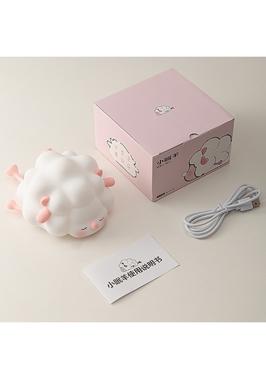 Sevimli Koyun Başucu Uyku Işığı Çocuk Yaratıcı Gece Lambası Dokunmatik Kontrol Karartma Silikon Lamba Pembe Çok Renkli