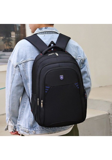 Moveevo Erkekler İçin Büyük Kapasiteli Dışarıda Kullanıma Uygun Sırt Çantası - Seyahat, İş Ve Üniversite İçin Bilgisayar Bölmeli Mavi Rengi Siyah