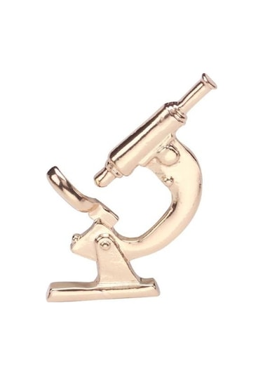 Altın Yaratıcı Alaşım Mikroskop Şekli Broş Parlak Yüzey Kadın Pin Takım Elbise Yaka Şal Eşarp Rozeti Hediye Ceket Giyim Aksesuarları