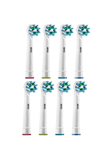 Oral-B ile Uyumlu Şarjlı ve Pilli Diş Fırçası Yedek Başlığı 8 Adet + Koruma Kapağı 4 Adet