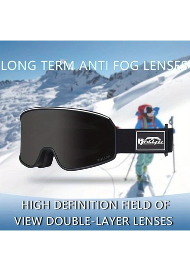 Willowhaven Bollfo Anti Fog Çift Katlı Yetişkin Kayak Gözlüğü Black Red Tpu Çerçeve Ayar Kayış