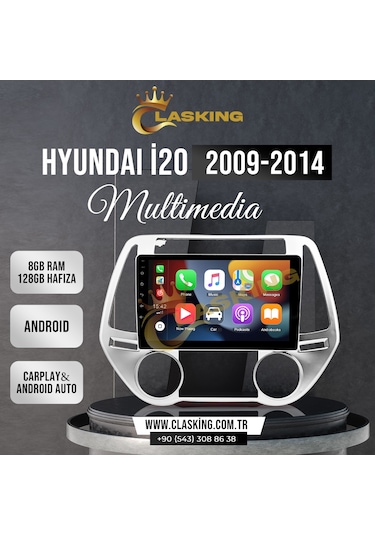 Hyundai İ20 2009-2014 8 Gb Ram 128 Gb Hafıza Androıd Multımedia
