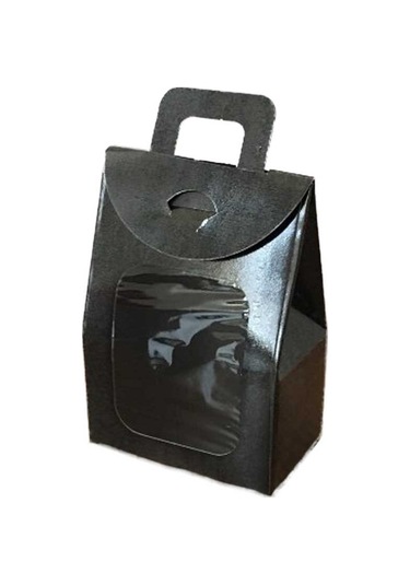 Kına Ve Çerez Çantası Pencereli Karton 7.5X11X4 (20 Adet) Siyah N11.1979