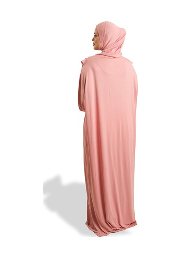 Tek Parça Namaz Elbisesi Viskon Düz 2503 06 Pudra