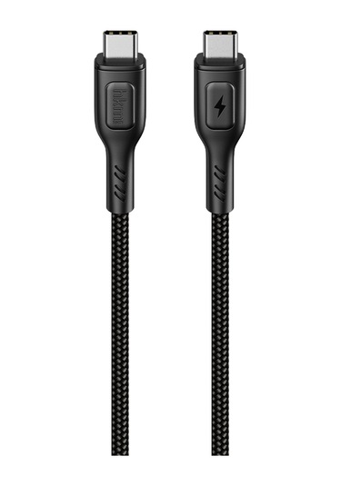 Knit 60W Hızlı Şarj Destekli Type-C To Type-C Şarj Ve Data Aktarım Kablosu 1 Metre Siyah