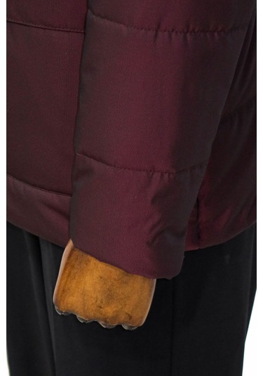 Wessi Slim Fit Kapüşonlu Bordo Erkek Şişme Mont Bordo