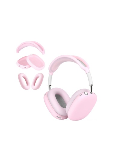 Folinda Airpods Uyumlu Max İçin Pembe 3'lü Silikon Koruma Seti: Kulaklıklı Kılıf, Baş Çember Kapak Ve Kulak Yastığı - Su Geçirmez, Toz Ve Çizik Koruyucu Diğer