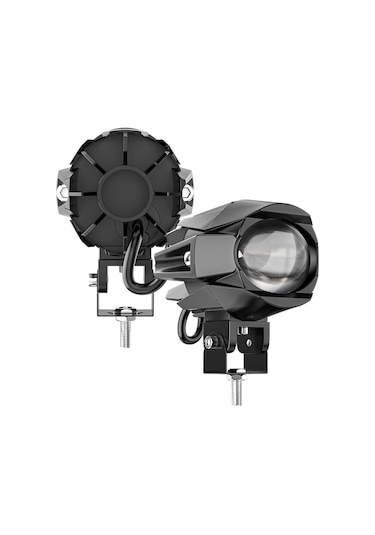 Motosiklet Led Lazer Sis Farı 2 Adet Delici Modifiye Beyaz Sarı Çift Renk 12-80 Volt