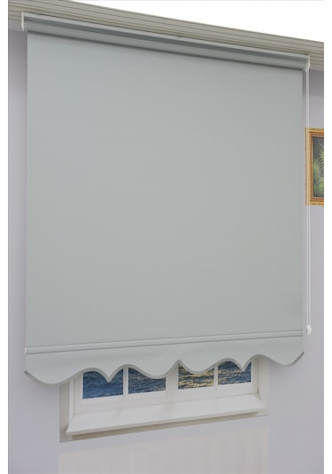 Kalın Keten Stor Zebra Güneşlik Perde Etekli Alüminyum Kasa & Boru, Ithal Kumaş Gri