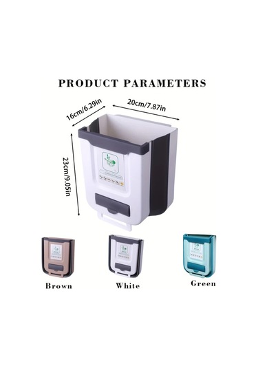 Honeybeeshop Beyaz Büyük Katlanabilir Mutfak Cop Kutusu Duvara Monte Dolap Kapisi Asili Depolama Ve Duzenleme Beyaz