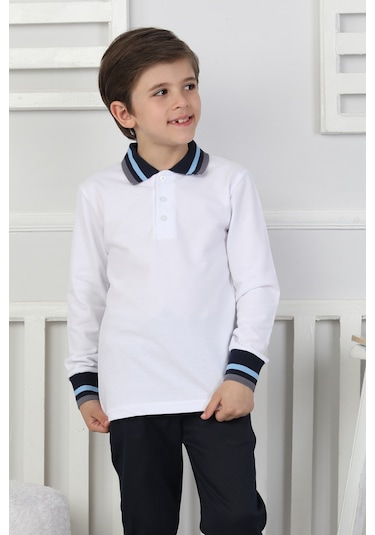 Erkek Çocuk Sweatshirt Okul BEYAZ