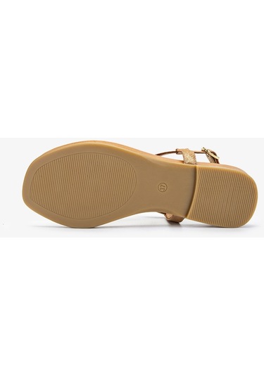 Valmenti Ola Kadın Rose Metalik Hakiki Deri Duz Sandalet 766 1541 Bn Sndlt Y24 Pudra