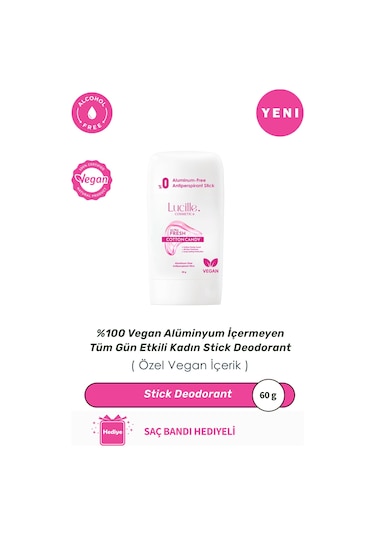 Lucille Cotton Candy Vegan Kadın Stick Deodorant 60 G