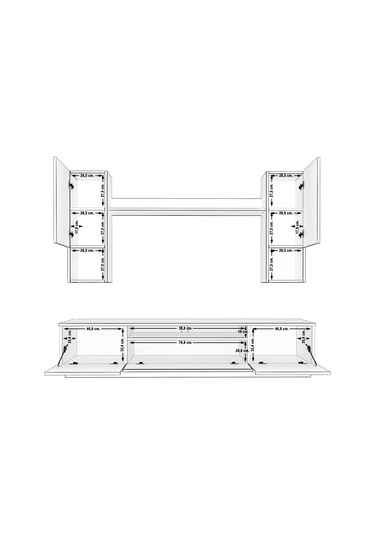Decoraktiv Trendstyle 5da Slm Tv Ünitesi Tv Sehpası Ceviz - Siyah Mermer