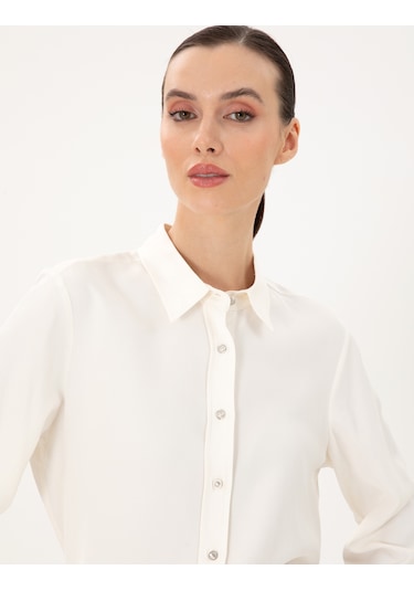 Pierre Cardin Kadın Ekru Gömlek Desenli 50292250-vr019 Ekru Pierre Cardin Kadın Ekru Gömlek Desenli 50292250-vr019 Ekru