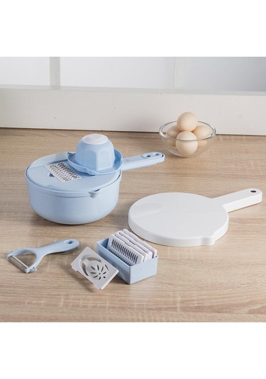 Homyl Çelik Bıçaklı Sebze Kesici Meyve Dilimleyici Patates Mavi