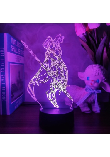 Teltree Anime原神 Kumandalı Gece Lambası - Işıklı Dekoratif Fonksiyonel Aydınlatma Şeffaf