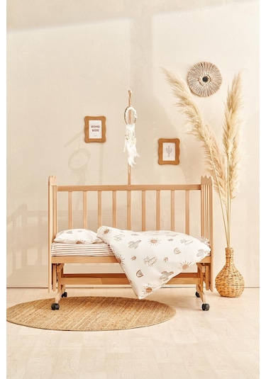 Soley Boho Bebek Nevresim Takımı 100x150 Cm Bej