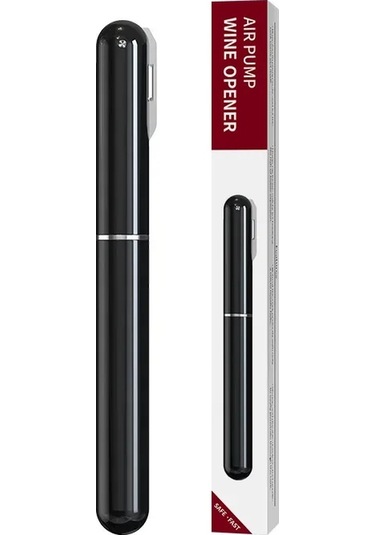 Güvenlik Hava Pompası Şarap Şişe Açacağı Folyo Kesici İle Şarap Siyah